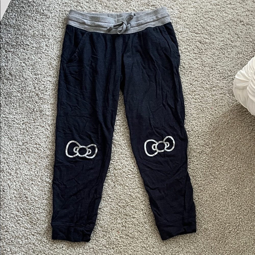 Girls Hello Kitty Navy and Gray Joggers with Bow Detail🎀